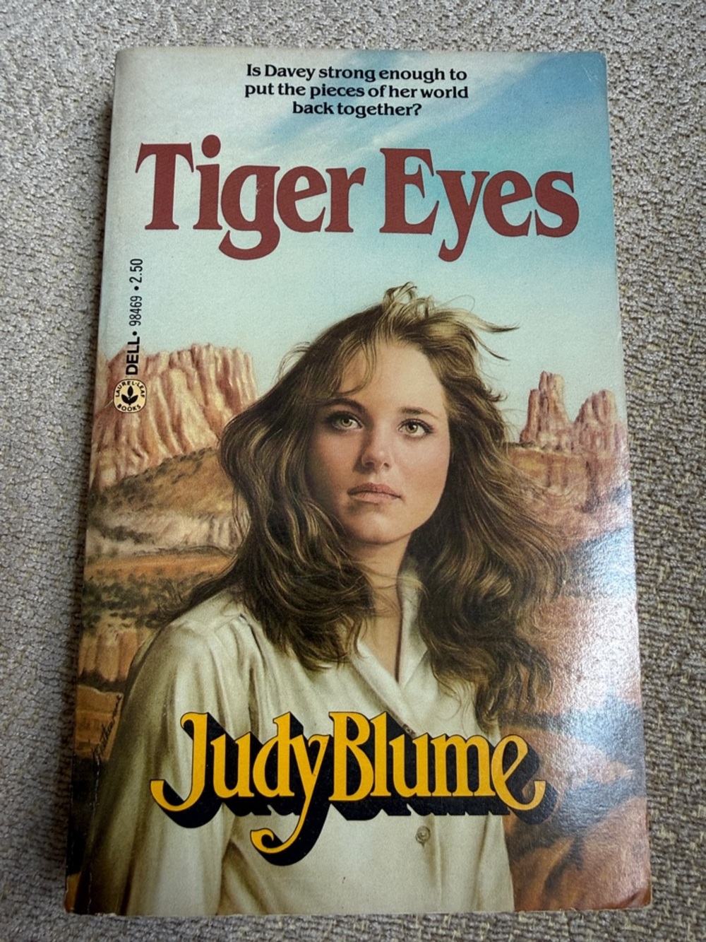 Vintage Judy Blume, Tiger Eyes Paperback, copyright 1981, printed 1982